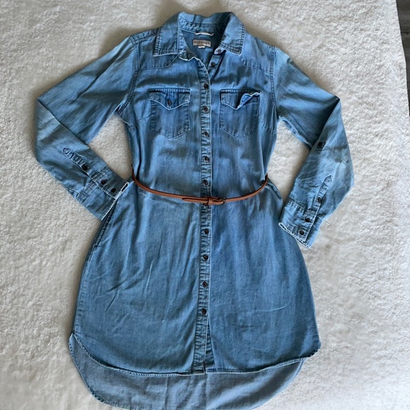 Merona Dresses & Skirts - Merona Denim Button Up Shirt Dress size XS color Light Blue